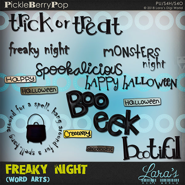 Freaky Night Word Art by Lara's Digi World at Pickleberrypop