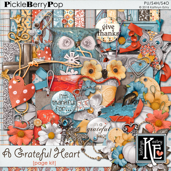 A Grateful Heart Kit by Kathryn Estry Designs at Pickleberrypop