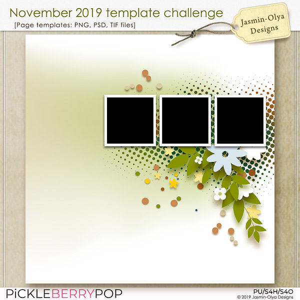 November Template Challenge by Jasmin-Olya Designs at Pickleberrypop