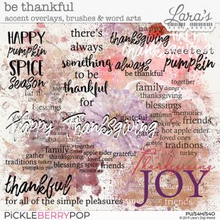 Be Thankful Word Art by Lara's Digi World at Pickleberrypop