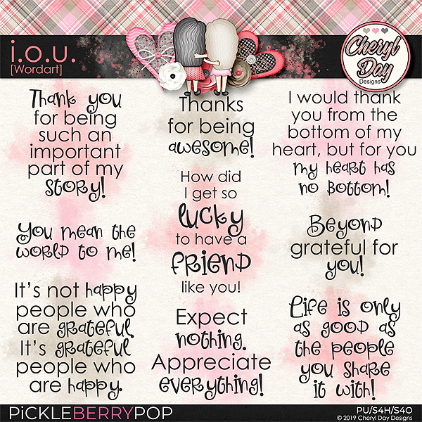 IOU Wordart by Cheryl Day Designs at Pickleberrypop