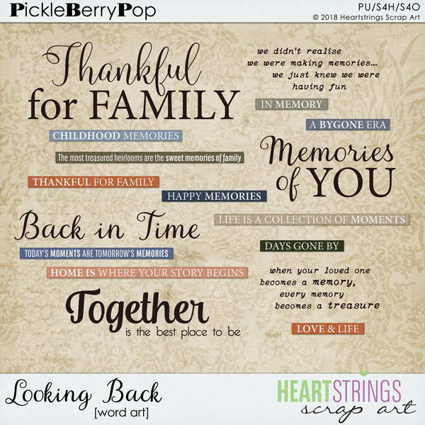 Looking Back Wordart by Heartstrings Scrapart by Pickleberrypop