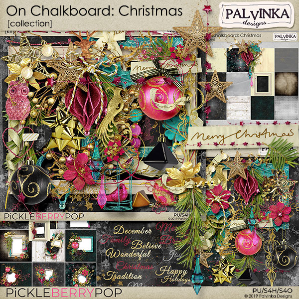 On Chalkboard: Christmas by Palvinka Designs at Pickleberrypop