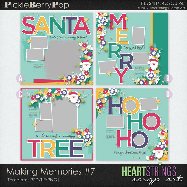 Making Memories #7 Templates by Heartstrings Scrap Art at Pickleberrypop