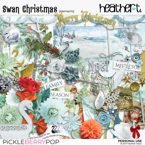 Swan Christmas by HeatherT at Pickleberrypop