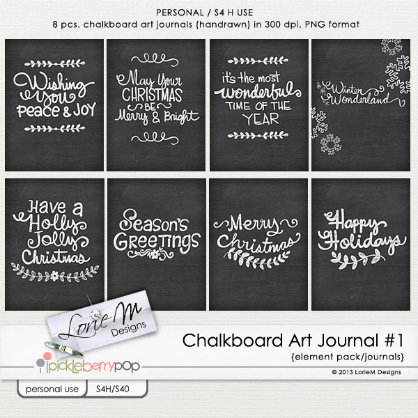 Chalkboard Art Journals C1 by LorieM Designs at Pickleberrypop